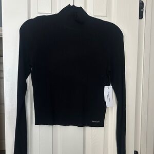 Calvin Klein Women's Black Long Sleeve Turtleneck Top